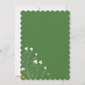 Invitation Fleur sauvage shamrock Vert et Mariage or (Dos)