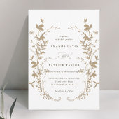 Invitation Fleur sauvage Silhouette Wreath Mariage Tan & Whit