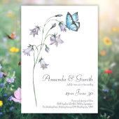 Invitation Fleur sauvage simple aquarelle Mariage papillon