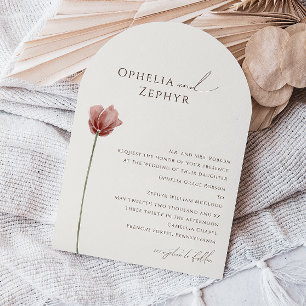Invitation Fleur sauvage simple   Arche Mariage traditionnell