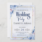 Invitation Fleur sauvage simple bleu clair moderne (Devant)