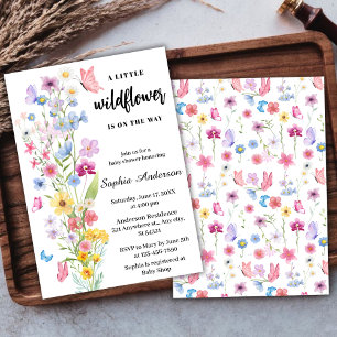 Invitation Fleur sauvage simple Boho Floral Neutral Baby show