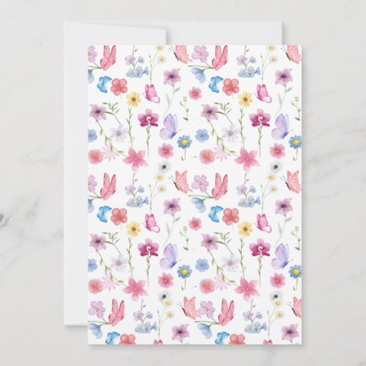 Invitation Fleur sauvage simple Boho Floral Neutral Baby show (Dos)