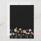 Invitation Fleur sauvage simple couleur noire Mariage floral (Dos)