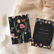 Fleur sauvage simple couleur noire Mariage floral