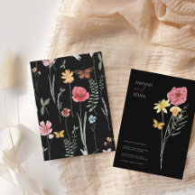 Fleur sauvage simple couleur noire Mariage floral
