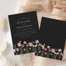 Fleur sauvage simple couleur noire Mariage floral
