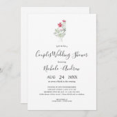Invitation Fleur sauvage simple Couples Wedding shower (Devant / Derrière)