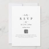 Invitation Fleur sauvage simple Elegant Script QR code Mariag (Dos)