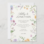 Invitation Fleur sauvage simple et intemporel Mariage blanc i (Devant)