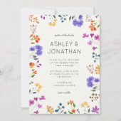 Invitation Fleur sauvage simple et intemporel Mariage blanc i (Devant)