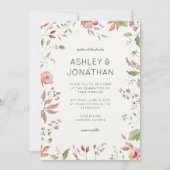 Invitation Fleur sauvage simple et intemporel Mariage blanc i (Devant)