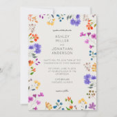 Invitation Fleur sauvage simple et intemporel Mariage d'albât (Devant)