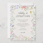 Invitation Fleur sauvage simple et intemporel Mariage d'albât (Devant)