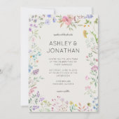 Invitation Fleur sauvage simple et intemporel Mariage d'albât (Devant)