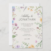 Invitation Fleur sauvage simple et intemporel Mariage d'albât (Devant)