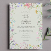 Invitation Fleur sauvage simple et intemporel Sage Mariage ve