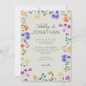 Invitation Fleur sauvage simple et intemporel Sage Mariage ve (Devant)