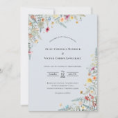 Invitation Fleur sauvage simple Fern Dusty Blue Mariage Photo (Devant)