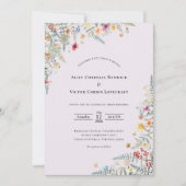 Invitation Fleur sauvage simple Fern Lavender Mariage (Devant)