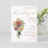 Invitation Fleur sauvage simple Mariage en terre cuite (Debout devant)