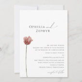 Invitation Fleur sauvage simple | Mariage traditionnel (Devant)