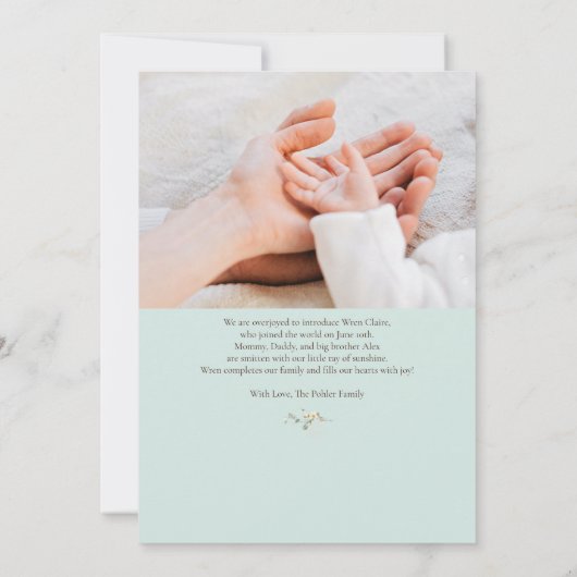 Invitation Fleur sauvage simple Monnaie Bleue (Dos)