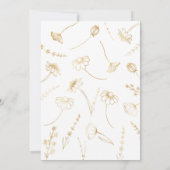 Invitation Fleur sauvage Sketch Gold Flowers Graduation Party (Dos)