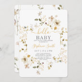 Invitation fleur sauvage Spring Baby shower (Devant / Derrière)