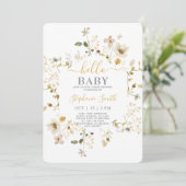 Invitation fleur sauvage Spring Baby shower (Debout devant)