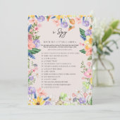 Invitation Fleur sauvage Spring I Spy Mariage Game Card (Debout devant)