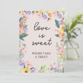 Invitation Fleur sauvage Spring Love is Sweet Sign Card (Debout devant)