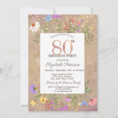 Invitation Fleur sauvage String Lights 80e anniversaire Invit (Devant)