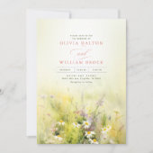 Invitation Fleur sauvage Sunny Meadow Élégant Mariage romanti (Devant)