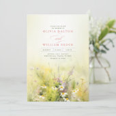 Invitation Fleur sauvage Sunny Meadow Élégant Mariage romanti (Debout devant)