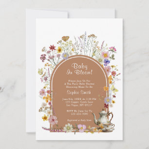 Invitation Fleur sauvage Tea Party Baby in Bloom Baby shower
