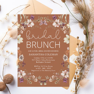 Invitation Fleur sauvage Terracotta Bridal Brunch Fête des ma