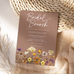 Invitation Fleur sauvage Terracotta Floral Garden Bridal Brun