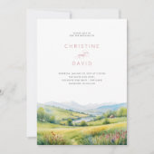 Invitation Fleur sauvage Terrain Et Montagnes Rustique Mariag (Devant)