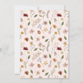 Invitation Fleur sauvage thème Baby shower fille (Dos)