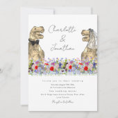 Invitation Fleur Sauvage Thème Dinosaure (Devant)