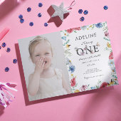 Invitation Fleur sauvage Thème Fille 1er anniversaire Photo