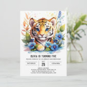 Invitation Fleur sauvage Tiger Boy Anniversaire (Debout devant)