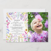 Invitation Fleur sauvage tourne une première photo d'annivers (Devant)