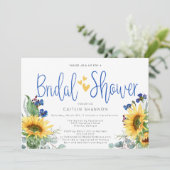 Invitation Fleur sauvage tournesol Fête des mariées rustique (Debout devant)