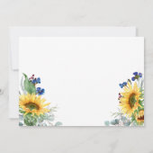 Invitation Fleur sauvage tournesol Fête des mariées rustique (Dos)