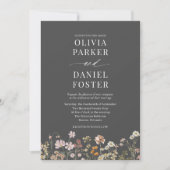 Invitation Fleur sauvage tout en un Boho QR Code Mariage (Devant)