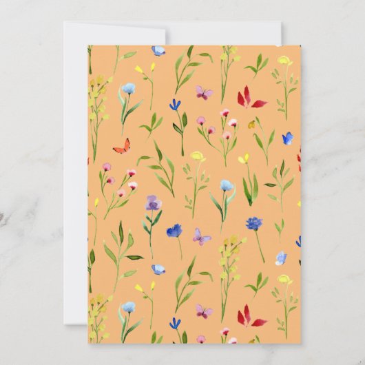 Invitation Fleur sauvage UN 1er anniversaire (Dos)