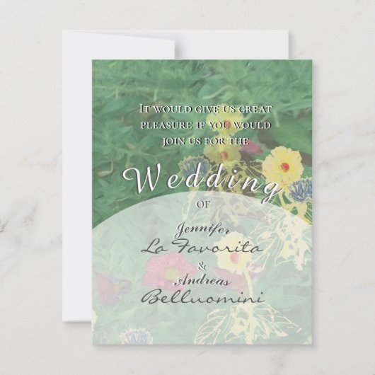 Invitation Fleur sauvage vert Daisies & Mariage de trèfle Inv (Devant)
