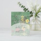 Invitation Fleur sauvage vert Daisies & Mariage de trèfle Inv (Debout devant)